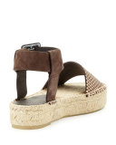 Edina Pyramid-Embossed Espadrille Sandal, Bronze/Taupe
