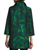 Night Blooms Jacquard Party Jacket, Emerald/Black