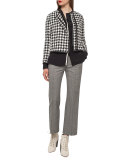Harry Houndstooth Linen Jacket, Black/Moonstone