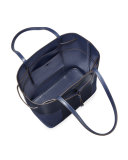 Block-T Leather Bucket Tote Bag, True Navy