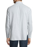 Check Long-Sleeve Sport Shirt, Light Blue