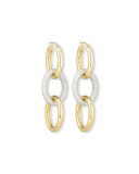 18K Gold Three-Loop Diamond Drop Earrings