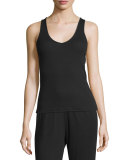 Travel Rib Lounge Tank Top, Black