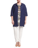 Fervore Crinkled Long Jacket, Plus Size
