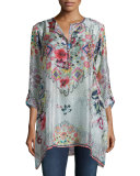 Livelli Long-Sleeve Printed Tunic, Multi Colors