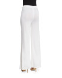 Washable Wide-Leg Pants, White