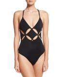 Sookie Cutout One-Piece Swimsuit, Black