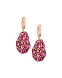 Wavy Rhodolite Drop Earrings