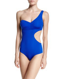 One-Shoulder Cutout One-Piece Swimsuit