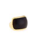 Signature Sculpt Black Horn Ring, Size 7