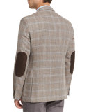Jayden Plaid Two-Button Sport Coat, Tan