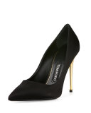 Satin 105mm Pin-Heel Pump, Black