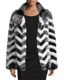 Chevron Fur Jacket
