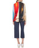 Alice Sail-Print 3/4-Sleeve Blouse, Mainsail Print
