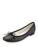 Cendrillon Leather Ballerina Flat, Noir