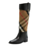 Copse House Check Rain Boot, Black