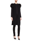 Mongolian-Shoulder Long Cashmere Vest 