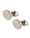 Logo-Front Round Cuff Links