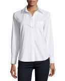 Alex Button Front Blouse, White  