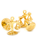 Moving Parts Golden Scales of Justice Cuff Links