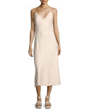 Satin Tank Midi Dress, Light Pink