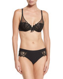 Corolle Lace-Trimmed Boxer Bikini Briefs, Black