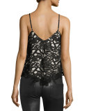 Emmeline Lace Handkerchief Boho Tank, Black