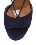 Austin Plateau Suede Platform Sandal, Ink