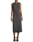 Sunny Sleeveless Jersey Wrap Tank Dress
