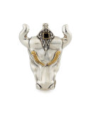 Men's Minos Silver Onyx Bull Pendant