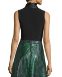 Glynda Tie-Neck Fitted Sleeveless Top