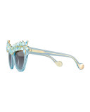 Decadence Swarovski® Cat-Eye Sunglasses, Turquoise