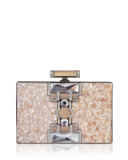 Jazz Age Ridged Rectangle Marble Resin Clutch Bag