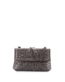 Baby Olimpia Snakeskin Shoulder Bag, Light Gray
