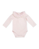 Long-Sleeve Collared Jersey Playsuit, Pink, Size 3-18 Months