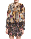 Sleeveless Fox Fur Bolero, Parme