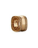 Princess 18k Gold Square Ring with Diamonds, Size 6.5