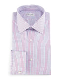 Check Barrel-Cuff Dress Shirt, Pink