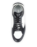 Monster Eye Leather High-Top Sneaker, White/Black