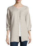 Hopsack Linen Boxy Jacket
