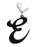 Alphabet E Bag Charm, Starlight Silver