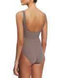 Rings Round-Neck Underwire One-Piece Swimsuit