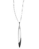 14k Reckless Black Diamond Crystal Dagger Pendant Necklace