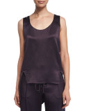 Scoop-Neck Split-Hem Tank, Maroon