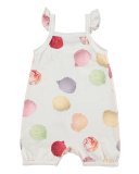 Faline Ice Cream Overall Playsuit, White, Size 3-12 Months