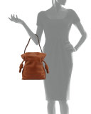 Flamenco Small Knot Bucket Bag, Tan