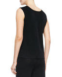 Sleeveless Long Tank, Black  