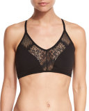 Keyhole Lace Bralette, Black