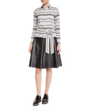 Laminated Boucle Full Skirt, Black