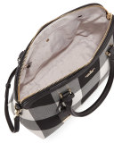 cameron street margot plaid satchel bag, light shale/multi